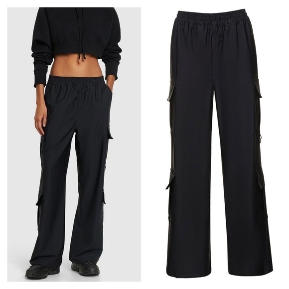 WeWoreWhat Wide Leg Utility Pant in Black Womens Size Medium Revolve Lightweight - Picture 1 of 16